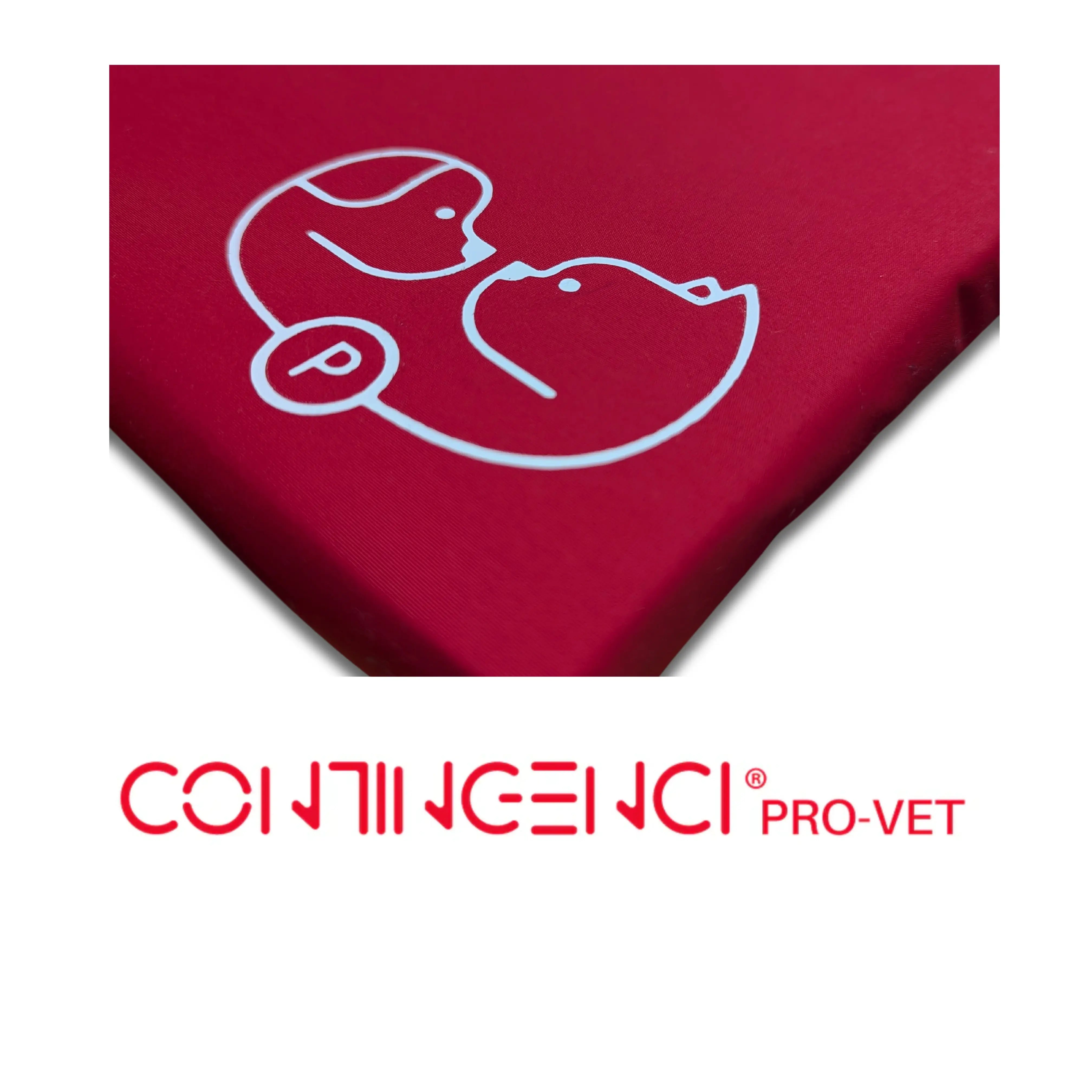 Custom logo service for veterinary cushions and mats, showcasing a branded cushion with a logo.